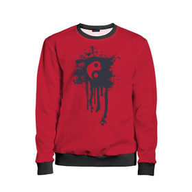 Детский свитшот 3D с принтом Инь-янь в Ухте, 100% полиэстер | свободная посадка, прямой крой, мягкая тканевая резинка на рукавах и понизу свитшота | abstraction | абстракция | инь янь