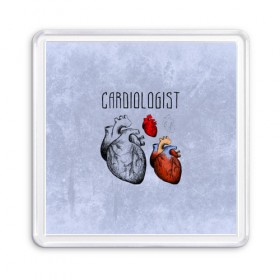 Магнит 55*55 с принтом кардиолог в Ухте, Пластик | Размер: 65*65 мм; Размер печати: 55*55 мм | 