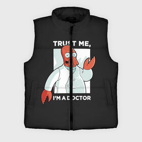 Мужской жилет утепленный 3D с принтом Зойдберг в Ухте,  |  | bender | futurama | mult | simpsons | zoidberg | бендер | зойдберг | мульт | мультик | мультфильм | симпсоны | футурама