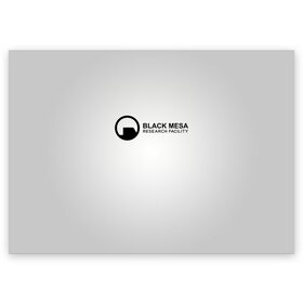 Поздравительная открытка с принтом Black Mesa в Ухте, 100% бумага | плотность бумаги 280 г/м2, матовая, на обратной стороне линовка и место для марки
 | Тематика изображения на принте: black mesa | half life | халф лайф | черная меса