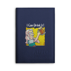 Обложка для автодокументов с принтом Disenchantment.I Can Drink It! в Ухте, натуральная кожа |  размер 19,9*13 см; внутри 4 больших “конверта” для документов и один маленький отдел — туда идеально встанут права | bean | beer | disenchantment | elfo | futurama | luci | mattgroening | netflix | princess | simpsons | бин | люси | люци | мэтгроунинг | разочарование | симпсоны | элфо