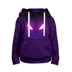 Детская толстовка 3D с принтом FORTNITE RAVEN в Ухте, 100% полиэстер | двухслойный капюшон со шнурком для регулировки, мягкие манжеты на рукавах и по низу толстовки, спереди карман-кенгуру с мягким внутренним слоем | Тематика изображения на принте: armor | armour | cybersport | esport | fortnite | game | logo | uniform | броня | игра | киберспорт | костюм | симулятор строительства | строительство | фиолетовый | фирменные цвета | фортнайт