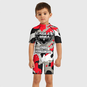 Детский купальный костюм 3D с принтом UFC Хабиб Нурмагомедов в Ухте, Полиэстер 85%, Спандекс 15% | застежка на молнии на спине | khabib nurmagomedov | mixed martial arts | sports organization | ufc | ultimate fighting championship | мма | хабиб нурмагомедов