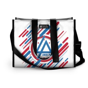 Сумка-шоппер 3D с принтом Linkin Park в Ухте, 100% полиэстер | застегивается на металлическую кнопку; внутренний карман застегивается на молнию. Стенки укреплены специальным мягким материалом, чтобы защитить содержимое от несильных ударов
 | 