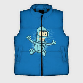 Мужской жилет утепленный 3D с принтом Bender Nevermind в Ухте,  |  | bender | futurama | mult | nevermind | nirvana | simpsons | zoidberg | бендер | зойдберг | мульт | мультик | мультфильм | симпсоны | футурама