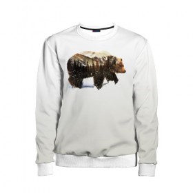 Детский свитшот 3D с принтом Лесной Медведь в Ухте, 100% полиэстер | свободная посадка, прямой крой, мягкая тканевая резинка на рукавах и понизу свитшота | Тематика изображения на принте: bear | bears | forest | snow | tree | trees | winter | гора | горы | деревья | зима | лес | лесной | медведи | медведь | мишка | мишки | снег