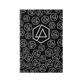 Обложка для паспорта матовая кожа с принтом LINKIN PARK PATTERN в Ухте, натуральная матовая кожа | размер 19,3 х 13,7 см; прозрачные пластиковые крепления | alteranative rock | chester bennington | linkin park | logo | mike shinoda | music | rap | rock | альтернативный рок | группа | лого | музыка | реп | рок
