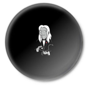 Значок с принтом Disenchantment. The Godfather в Ухте,  металл | круглая форма, металлическая застежка в виде булавки | bean | disenchantment | elfo | futurama | luci | mattgroening | netflix | princess | simpsons | бин | люси | люци | мэтгроунинг | разочарование | симпсоны | элфо