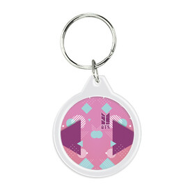 Брелок круглый с принтом BTS в Ухте, пластик и полированная сталь | круглая форма, металлическое крепление в виде кольца | bangtan boys | j hope | jimin | jin | jungkook | k pop | rm | suga | v | кей | поп