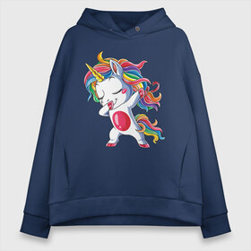 Женское худи Oversize хлопок с принтом Dabbing Unicorn в Ухте, френч-терри — 70% хлопок, 30% полиэстер. Мягкий теплый начес внутри —100% хлопок | боковые карманы, эластичные манжеты и нижняя кромка, капюшон на магнитной кнопке | dab | dab единорог | dabbing unicorn | unicorn | единорог радуга | краски | прикольные картинки | радуга | радужные краски | радужный единорог
