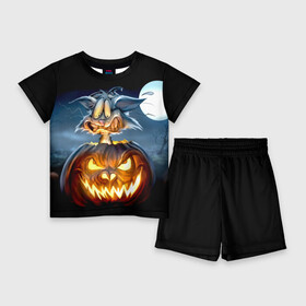 Детский костюм с шортами 3D с принтом Halloween в Ухте,  |  | аниме | ведьма | девушка | зомби | ирландия | кладбище | колдун | кости | кошки | летучие | луна | мертвец | мёртвые | монстры | мыши | ночь | оборотни | пауки | паутина | подарок | праздник | свет | свечи
