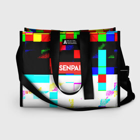 Сумка-шоппер 3D с принтом SENPAI в Ухте, 100% полиэстер | застегивается на металлическую кнопку; внутренний карман застегивается на молнию. Стенки укреплены специальным мягким материалом, чтобы защитить содержимое от несильных ударов
 | alien | anime | axegao | fight | game | manga | martial artist | senpai | аниме | арт | персонажи | япония