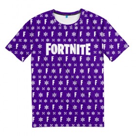 Мужская футболка 3D с принтом FORTNITE НОВОГОДНИЙ в Ухте, 100% полиэфир | прямой крой, круглый вырез горловины, длина до линии бедер | 2019 | christmas | cybersport | esport | fortnite | game | llama | snow | winter | winter is coming | зима близко | игра | киберспорт | новогодний | новый год | снег | фиолетовый | фирменные цвета | фортнайт