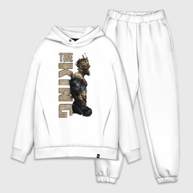 Мужской костюм хлопок OVERSIZE с принтом Король в Ухте,  |  | conor mcgregor | mma | ssru | the king | ufc | ultimate fighting championship | абсолютный бойцовский чемпионат | боец | конор макгрегор | король | надпись | профиль | текст