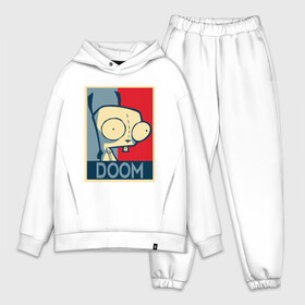 Мужской костюм хлопок OVERSIZE с принтом Захватчик Зим в Ухте,  |  | doom | invader zim | анимация | игра | инопланетянин | компьютер | космос | мульт | мультфильм | мутант | нло | планета | пришелец | человечек | школа