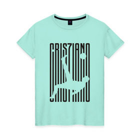 Женская футболка хлопок с принтом Cristiano Ronaldo в Ухте, 100% хлопок | прямой крой, круглый вырез горловины, длина до линии бедер, слегка спущенное плечо | champion | cr7 | cristiano | game | goal | italy | juventus | madrid | real | ronaldo | spain | team | буффон | гол | дибала | золотой мяч | игрок | испания | италия | криштиану | мадрид | португалия | реал | роналду | спорт | тренер | футбол | 