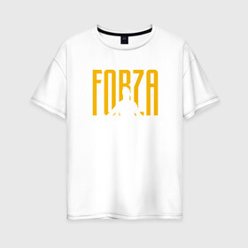 Женская футболка хлопок Oversize с принтом Forza Juve в Ухте, 100% хлопок | свободный крой, круглый ворот, спущенный рукав, длина до линии бедер
 | champion | cr7 | cristiano | game | goal | italy | juventus | madrid | real | ronaldo | spain | team | буффон | гол | дибала | золотой мяч | игрок | испания | италия | криштиану | мадрид | португалия | реал | роналду | спорт | тренер | футбол | 