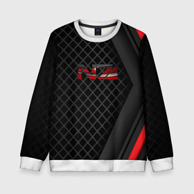 Детский свитшот 3D с принтом N7 в Ухте, 100% полиэстер | свободная посадка, прямой крой, мягкая тканевая резинка на рукавах и понизу свитшота | amdromeda initiative | andromeda | game | gun | hemet | n7 | rifle | ryder | soldier | space | star | weapon