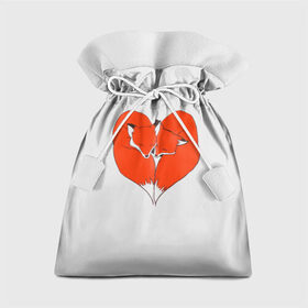 Подарочный 3D мешок с принтом Fox Love в Ухте, 100% полиэстер | Размер: 29*39 см | cute | fox | foxes | ginger | heart | love | tail | забавная | лис | лиса | лисица | лисицы | лисичка | лисички | лисы | любовь | милая | рыжая | рыжие | сердечко | смешная | фыр | хвост | хвосты