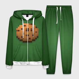 Мужской костюм 3D с принтом Minecraft Печенька в Ухте, 100% полиэстер | Манжеты и пояс оформлены тканевой резинкой, двухслойный капюшон со шнурком для регулировки, карманы спереди | cookies | craft | creeper | mine | minecraft | miner | online | skeleton | sword | tnt | world | zombie | зомби | игра | игры | кирка | крипер | майнер | майнкрафт | меч | мир | онлайн | печенье | печенька | скелетон
