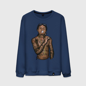 Мужской свитшот хлопок с принтом Lil Wayne в Ухте, 100% хлопок |  | hip hop | крест | музыка | наколки | очки | тёмный | хип хоп