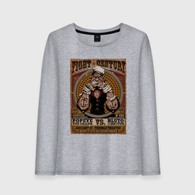 Женский лонгслив хлопок с принтом FIGHTCENTURY в Ухте, 100% хлопок |  | mma | ufc | боец | боксер | борец popeye | воин | восьмиугольник | драка | мма | моряк | прайд | ринг | удар