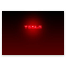 Поздравительная открытка с принтом TESLA в Ухте, 100% бумага | плотность бумаги 280 г/м2, матовая, на обратной стороне линовка и место для марки
 | brand | car | elon mask | tesla | авто | бренд | илон | илон маск | маск | машина | тесла | электрокар
