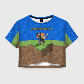 Женская футболка 3D укороченная MINECRAFT: в Ухте, 100% полиэстер | круглая горловина, длина футболки до линии талии, рукава с отворотами | game | logo | minecraft | pattern | арт | игры | логотип | пиксели