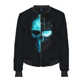 Женский бомбер 3D с принтом Tom Clancy’s Ghost Recon в Ухте, 100% полиэстер | застегивается на молнию, по бокам два кармана без застежек, мягкие манжеты, по низу бомбера и на воротнике — эластичная резинка | wildlands | маска | призраки | череп | шлем | шутер