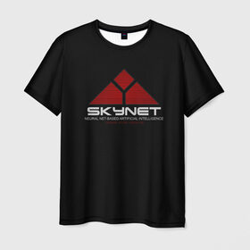 Мужская футболка 3D с принтом SKYNET в Ухте, 100% полиэфир | прямой крой, круглый вырез горловины, длина до линии бедер | ai | terminator | арни | арнольд шварценеггер | ии | искусственный интеллект | киборг | культовое кино | скайнет | терминатор | шварц