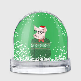 Водяной шар New Year Hipster Pig: в Ухте, Пластик | Изображение внутри шара печатается на глянцевой фотобумаге с двух сторон | 2019 | merry christmas | new year | год свиньи | зима | новый год | поросенок | праздник | рождество | свинка | свинья