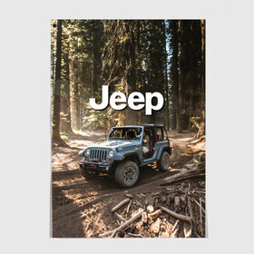 Постер с принтом Jeep в Ухте, 100% бумага
 | бумага, плотность 150 мг. Матовая, но за счет высокого коэффициента гладкости имеет небольшой блеск и дает на свету блики, но в отличии от глянцевой бумаги не покрыта лаком | 4х4 | forest | jeep | nature | off road | russia | siberia | ural | usa | бездорожье | внедорожник | дальний восток | лес | природа | ралли | россия | сибирь | сша | тайга | урал