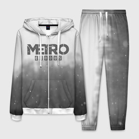 Мужской костюм 3D с принтом METRO WINTER в Ухте, 100% полиэстер | Манжеты и пояс оформлены тканевой резинкой, двухслойный капюшон со шнурком для регулировки, карманы спереди | exodus | horror | metro exodus | survival | winter | winter is coming | игры | исход | метро | метро 2035