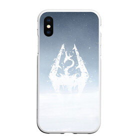 Чехол для iPhone XS Max матовый с принтом TES SKYRIM в Ухте, Силикон | Область печати: задняя сторона чехла, без боковых панелей | christmas | dovahkiin | dragon | dragonborn | fus ro dah | rpg | skyrim | snow | tes | the elder scrolls | winter is coming | докавин | драконы | новогодний | новый год | рпг | снег