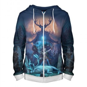 Мужская толстовка 3D на молнии с принтом TES WORLD в Ухте, 100% полиэстер | длина до линии бедра, манжеты и пояс оформлены мягкой тканевой резинкой, двухслойный капюшон со шнурком для регулировки, спереди молния, по бокам два кармана | Тематика изображения на принте: dovahkiin | dragonborn | fus ro dah | rpg | skyrim | tes | the elder scrolls | докавин | рпг