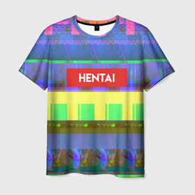 Мужская футболка 3D с принтом HENTAI в Ухте, 100% полиэфир | прямой крой, круглый вырез горловины, длина до линии бедер | 