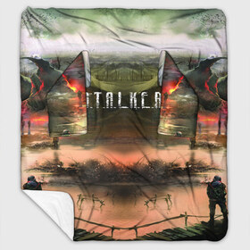 Плед с рукавами с принтом STALKER в Ухте, 100% полиэстер | Закругленные углы, все края обработаны. Ткань не мнется и не растягивается. Размер 170*145 | ak47 | metro 2033 | metro exodus | глуховский | дорога | маски | ночь | оружие | поезд | противогаз | сталкеры
