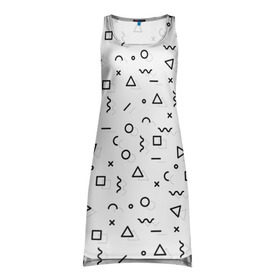 Платье-майка 3D Мемфис ЧБ: в Ухте, 100% полиэстер | полуприлегающий силуэт, широкие бретели, круглый вырез горловины, удлиненный подол сзади. |