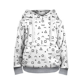 Детская толстовка 3D Мемфис ЧБ: в Ухте, 100% полиэстер | двухслойный капюшон со шнурком для регулировки, мягкие манжеты на рукавах и по низу толстовки, спереди карман-кенгуру с мягким внутренним слоем |