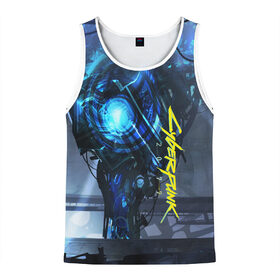 Мужская майка 3D с принтом CYBERPUNK 2077 в Ухте, 100% полиэстер | круглая горловина, приталенный силуэт, длина до линии бедра. Пройма и горловина окантованы тонкой бейкой | Тематика изображения на принте: 2077 | cd projekt red | cyberpunk | cyberpunk 2077 | game | арт | будущее | видеоигра | игра | киберпанк 2077 | киборг | киборги