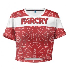 Женская футболка 3D укороченная Far Cry Новогодний: в Ухте, 100% полиэстер | круглая горловина, длина футболки до линии талии, рукава с отворотами |