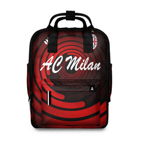 Женский рюкзак 3D с принтом AC Milan в Ухте, 100% полиэстер | лямки с регулируемой длиной, сверху ручки, чтобы рюкзак нести как сумку. Основное отделение закрывается на молнию, как и внешний карман. Внутри два дополнительных кармана, один из которых закрывается на молнию. По бокам два дополнительных кармашка, куда поместится маленькая бутылочка
 | ac milan | i rossoneri | il diavolo | дьяволы | италия | итальянский | клуб | красно чёрные | лидер | лучший | милан | профессиональный | рекордсмен | самый | спортивный | суперкубок | успешный | форма