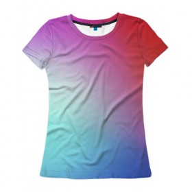 Женская футболка 3D с принтом Colorful Gradient в Ухте, 100% полиэфир ( синтетическое хлопкоподобное полотно) | прямой крой, круглый вырез горловины, длина до линии бедер | abstract | blue | gradient | iphone | red | theme | абстракция | айфон | градиент | заставка | тема