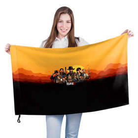 Флаг 3D с принтом Red Dead Redemption 2 в Ухте, 100% полиэстер | плотность ткани — 95 г/м2, размер — 67 х 109 см. Принт наносится с одной стороны | dead | gamer | john | marston | rdr | red | redemption | rockstar | shooter | western | вестерн | джон | марстон | шутер