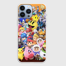 Чехол для iPhone 13 Pro Max Super Smash Bros: в Ухте,  |  | donkey | fighting | kong | mario | nintendo | pokemon | super | байонетта | бельмонты | клауд | мегамен | пикачу | пэкмэн | рихтер | рю | саймон | солид | соник | страйф | файтинг