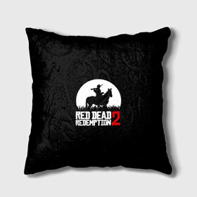 Подушка 3D с принтом RED DEAD REDEMPTION в Ухте, наволочка – 100% полиэстер, наполнитель – холлофайбер (легкий наполнитель, не вызывает аллергию). | состоит из подушки и наволочки. Наволочка на молнии, легко снимается для стирки | game | red dead | red dead redemption 2 | redemption 2 | rockstar games | бандиты | дикий запад | игры | ковбои | оружие