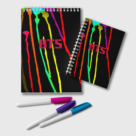 Блокнот с принтом BTS в Ухте, 100% бумага | 48 листов, плотность листов — 60 г/м2, плотность картонной обложки — 250 г/м2. Листы скреплены удобной пружинной спиралью. Цвет линий — светло-серый
 | bangtan boys | music | бангтан бойс | бтс | корея | музыка | парни | поп музыка