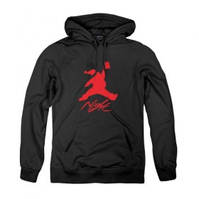 Женская толстовка хлопок с принтом Новый год (Джордан) в Ухте, френч-терри, мягкий теплый начес внутри (100% хлопок) | карман-кенгуру, эластичные манжеты и нижняя кромка, капюшон с подкладом и шнурком | 2019 | merry christmas | год | дед мороз | джордан | новый | новый год | пародия | санта | санта калаус