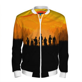 Мужской бомбер 3D с принтом RED DEAD REDEMPTION в Ухте, 100% полиэстер | застегивается на молнию, по бокам два кармана без застежек, по низу бомбера и на воротнике - эластичная резинка | game | red dead | red dead redemption 2 | redemption 2 | rockstar games | бандиты | дикий запад | игры | ковбои | оружие