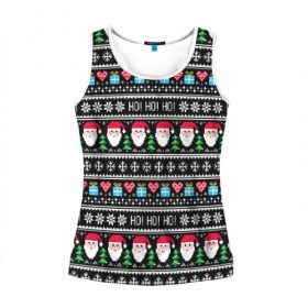Женская майка 3D с принтом Свитер с Сантой в Ухте, 100% полиэстер | круглая горловина, прямой силуэт, длина до линии бедра | christmas | claus | gift | new | present | santa | snow | snowflakes | three | xmas | year | год | дедмороз | ёлка | ель | новый | подарок | рождество | санта | снег | снежинки | сюрприз